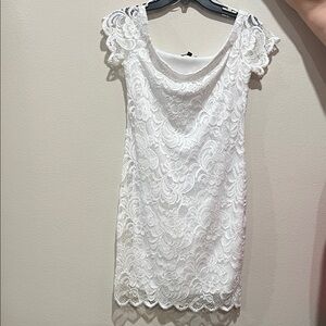 Ambiance White Lace Mini Dress